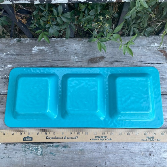 Pier 1 turquoise blue melamine appetizer serving tray - Picture 6 of 8